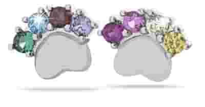 MJ POST 492 ORECCHINO DEFINITIVO MEDICAL JEWELS ORME CON ZIRCONI MULTICOLOR