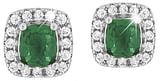 MJ POST 495 ORECCHINO DEFINITIVO MEDICAL JEWELS PIETRA QUADRATA VERDE
