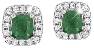 MJ POST 495 ORECCHINO DEFINITIVO MEDICAL JEWELS PIETRA QUADRATA VERDE
