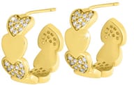 MJ POST 499 ORECCHINO DEFINITIVO MEDICAL JEWELS CERCHIO CUORI CON ZIRCONI