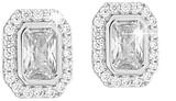 MJ POST 504 ORECCHINO DEFINITIVO MEDICAL JEWELS PIETRA RETTANGOLO ARGENTO