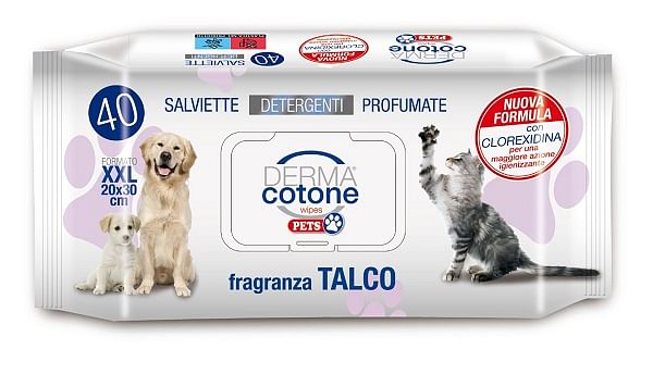 Dermacotone Salviettine Pet Talco 40 Pezzi