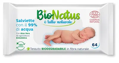 BIONATUS SALVIETTE 99% ACQUA 64 PEZZI BIONATUS SALVIETTE 99% ACQUA 64 PEZZI