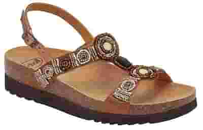 CALZATURA BOGOTA' SANDAL SATIN+BEADS+SYNTHETIC W BROWN 38