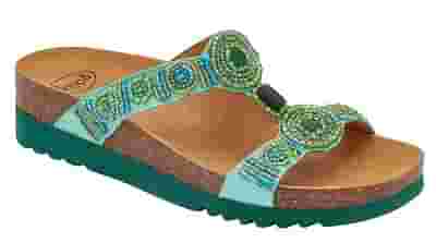 CALZATURA NEW BOGOTA' WEDGE SATIN+BEADS W EMERALD/GREEN 39