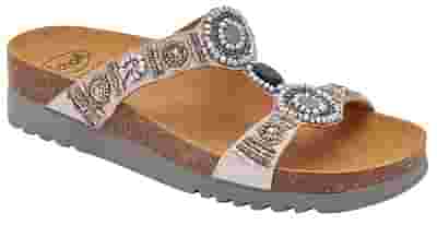CALZATURA NEW BOGOTA' WEDGE SATIN+BEADS W SILVER/PEWTER 38