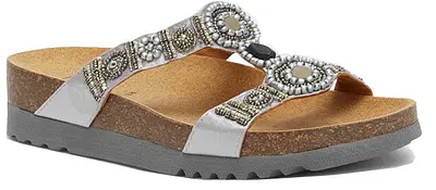 CALZATURA NEW BOGOTA' WEDGE SATIN+BEADS W SILVER/PEWTER 41 CALZATURA NEW BOGOTA' WEDGE SATIN+BEADS W SILVER/PEWTER 41