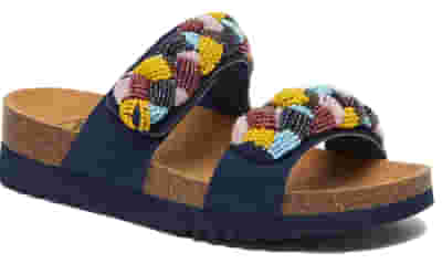 CALZATURA NICE MICROFIBRE+BEADED BRIDE W NAVY BLUE/MULTI 38
