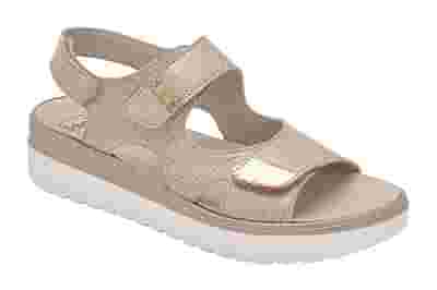 CALZATURA VERSILIA SANDAL PRINTED LEATHER W PLATINUM 40