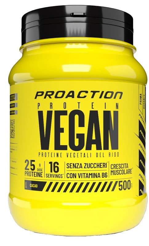 PROACTION FIT VEGAN PROTEIN CIOCCOLATO 500 G ZERO SUGAR NATURALMENTE PRIVO DI LATTOSIO
