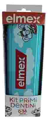 ELMEX KIT PRIMI DENTINI 0-36 MESI 1 ELMEX BIMBI DENTIFRICIO 50 ML + 1 ELMEX SPAZZOLINO BIMBI EDUCATIVO NEW 0-3 ANNI