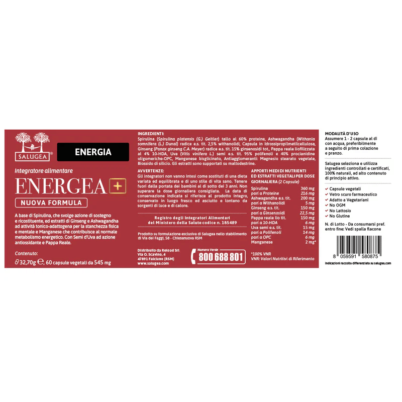 ENERGEA+ NUOVA FORMULA SALUGEA 60 CAPSULE