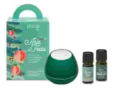 PURAE KIT ARIA DI FESTA DIFFUSORE ULTRASUONI BOSCO VERDE + SINERGIE 5 ML