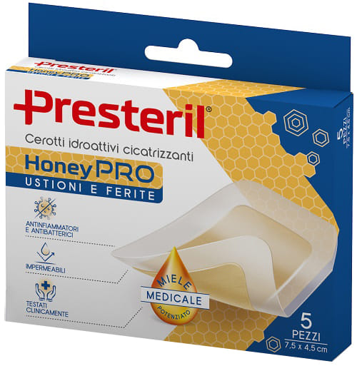 Cerotto Idroattivo Cicatrizzante Presteril Honeypro 5 X7 Cm 5 Pezzi