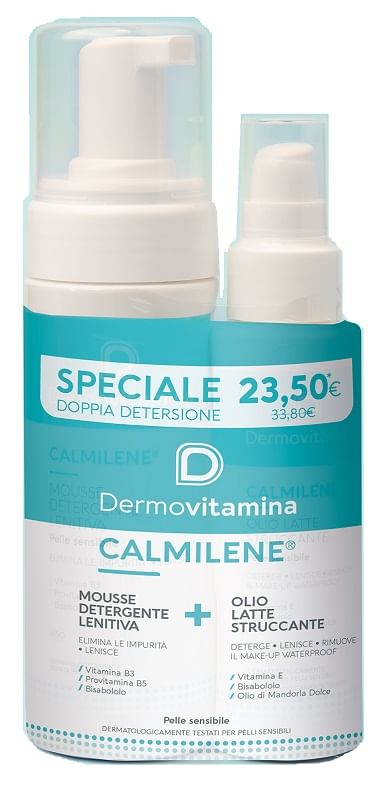 DERMOVITAMINA BIPACK DOPPIA DETERSIONE 1 MOUSSE DETERGENTE 150 ML + 1 OLIO STRUCCANTE 100 ML