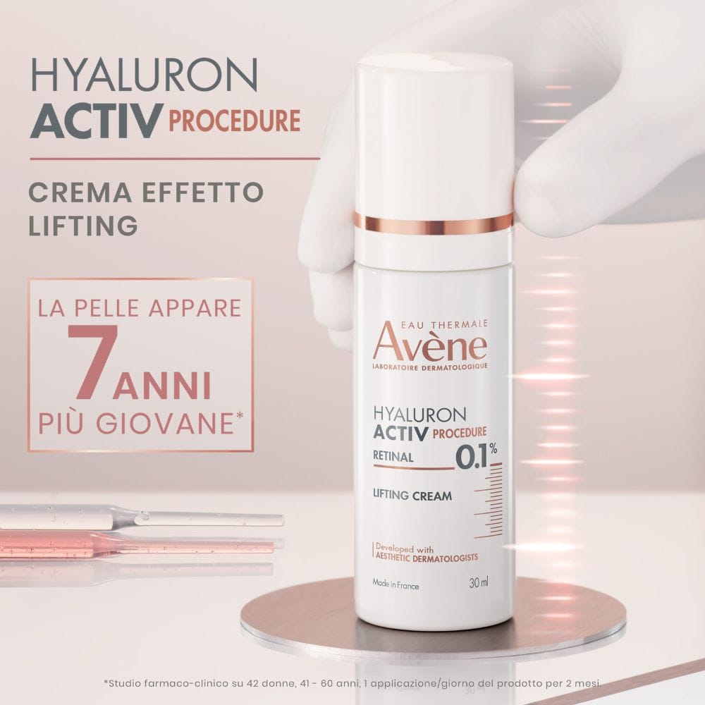 Eau Thermale Avène Hyaluron Activ Procedure Crema Effetto Lifting, Anti età, la pelle appare 7 anni più giovane, con Retinal, Niacinamide, Acido Ialuronico, 30ml 