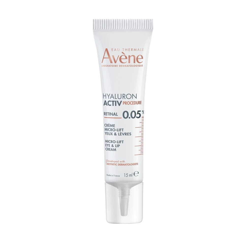 Eau Thermale Avène Hyaluron Activ Procedure Micro-Lift Crema Labbra & Occhi, Effetto lifting occhi, Corregge rughe e rughe profonde, con Retinal, Niacinamide, Acido Ialuronico, 15ml 