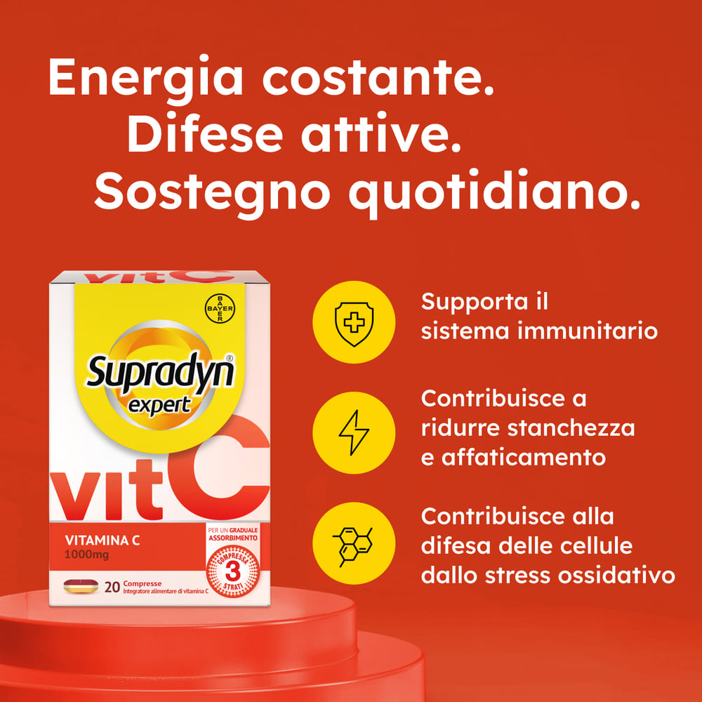 Supradyn Expert Vitamina C 1000mg Sistema Immunitario, 20 Compresse Assorbimento Graduale