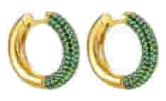 ATELIER FRATTINA 56 ORECCHINO CERCHIO ORO PIETRE VERDI