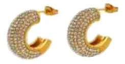 ATELIER FRATTINA 59 ORECCHINO CERCHIO ORO STRASS ATELIER FRATTINA 59 ORECCHINO CERCHIO ORO STRASS