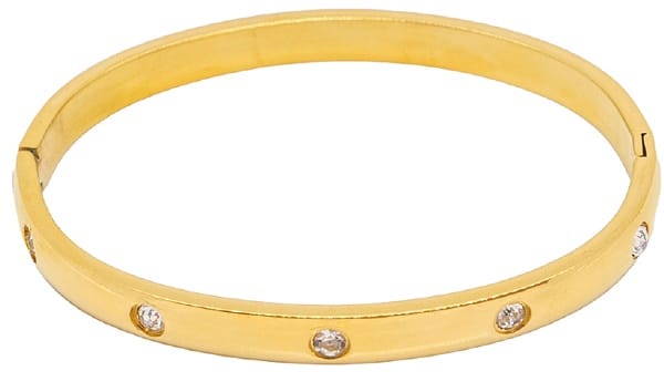 ATELIER FRATTINA 74 BRACCIALE RIGIDO ORO CON STRASS