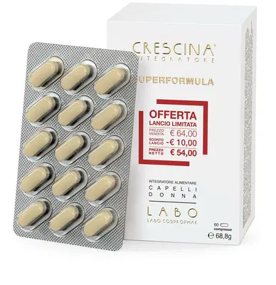 CRESCINA INTEGRATORE RI-CRESCITA SUPERFORMULA DONNA 60 COMPRESSE 60 G CRESCINA INTEGRATORE RI-CRESCITA SUPERFORMULA DONNA 60 COMPRESSE 60 G