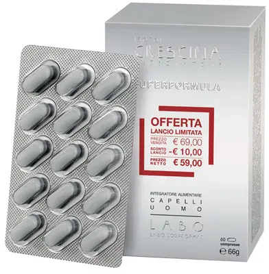 CRESCINA INTEGRATORE ISOFOL SUPERFORMULA UOMO 60 COMPRESSE 60 G CRESCINA INTEGRATORE ISOFOL SUPERFORMULA UOMO 60 COMPRESSE 60 G