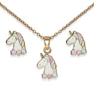 BJS014 PARURE QUEEN UNICORN GOLD PLATED