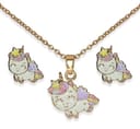 BJS016 PARURE HAPPY UNICORN GOLD PLATED