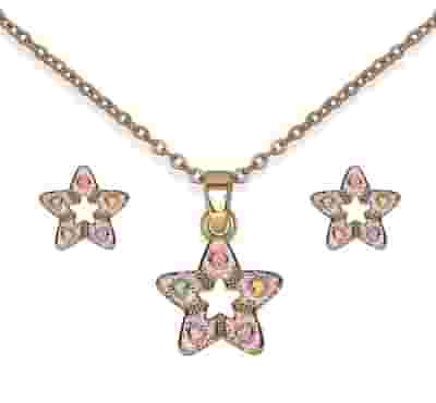 BJS017 PARURE HAPPY STAR GOLD PLATED