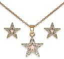 BJS019 PARURE CRYSTAL STAR GOLD PLATED