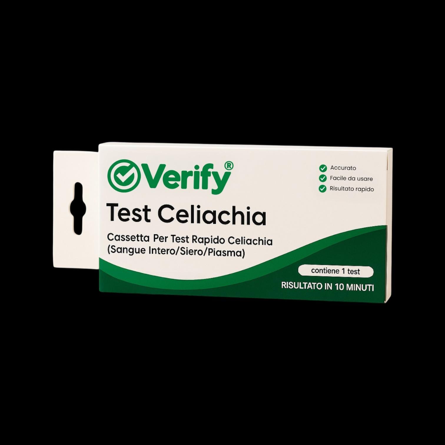 TEST RAPIDO VERIFY CELIACHIA RILEVAZIONE QUALITATIVA ANTICORPI IGA ANTI-TTG UMANO NEL SANGUE INTERO/SIERO/PLASMA UMANO 1 PEZZO USO PROFESSIONALE