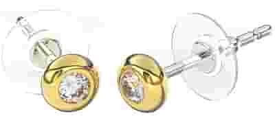 BJT396 ORECCHINO QUEEN RANIA 4MM GOLD PLATED