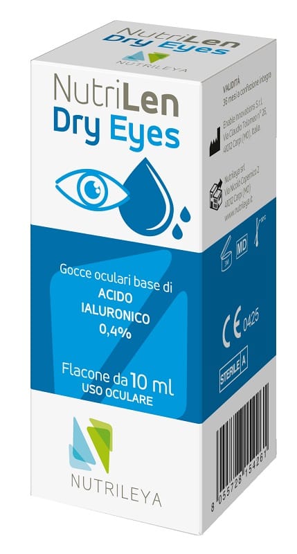 GOCCE OCULARI NUTRILEN DRY EYES ACIDO IALURONICO 0,4% E ACQUA DISTILLATA DI HAMAMELIS 10 ML