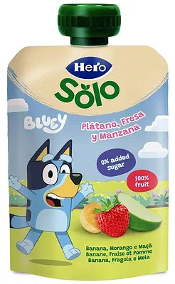 HERO SOLO POUCH BLUEY MELA/BANANA/FRAGOLA 100 G HERO SOLO POUCH BLUEY MELA/BANANA/FRAGOLA 100 G