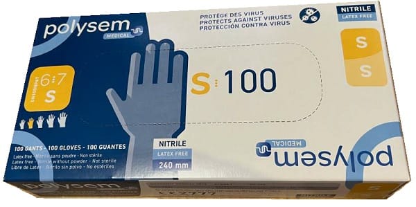 POLYSEM GUANTI NITRILE SENZA POLVERE S 100 PEZZI