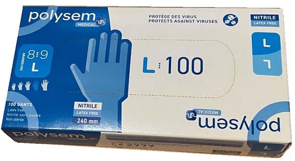 POLYSEM GUANTI NITRILE SENZA POLVERE L 100 PEZZI