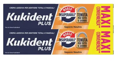KUKIDENT BIPACCO MORSO INSUPERABILE CREMA ADESIVA DENTIERE 57 G X 2 KUKIDENT BIPACCO MORSO INSUPERABILE CREMA ADESIVA DENTIERE 57 G X 2