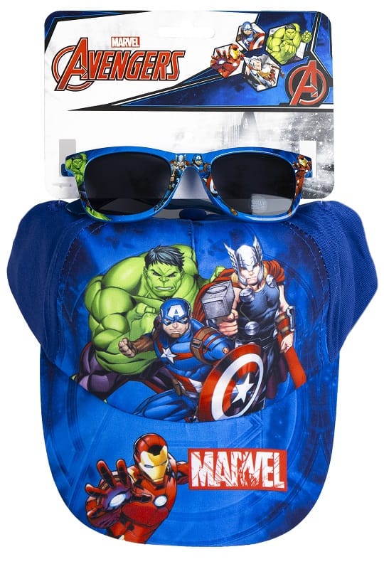 CERDA' AVENGERS SET CAPPELLO BLU/OCCHIALE DA SOLE
