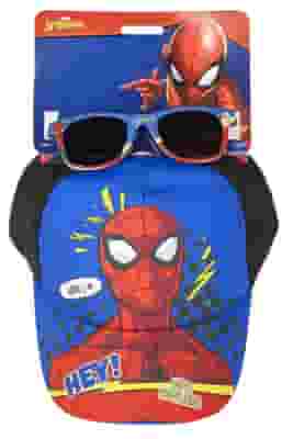 SPIDERMAN SET CAPPELLO/OCCHIALE DA SOLE BLU/NERO