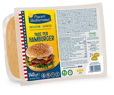 PIACERI MEDITERRANEI PANE HAMBURGER 140 G PIACERI MEDITERRANEI PANE HAMBURGER 140 G