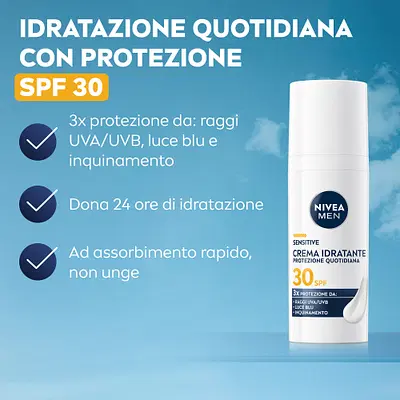 NIVEA MEN SENSITIVE CREMA IDRATANTE SPF30 50 ML NIVEA MEN SENSITIVE CREMA IDRATANTE SPF30 50 ML
