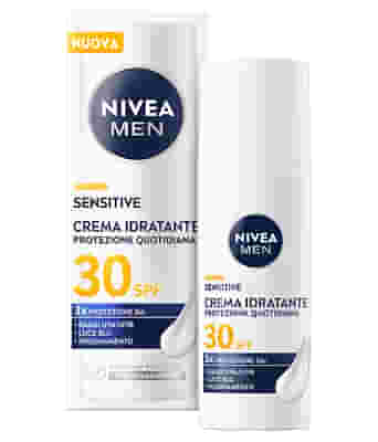 Nivea Men Sensitive Crema Viso Uomo Idratante Protezione Quotidiana SPF 30 50 ml per pelli sensibili