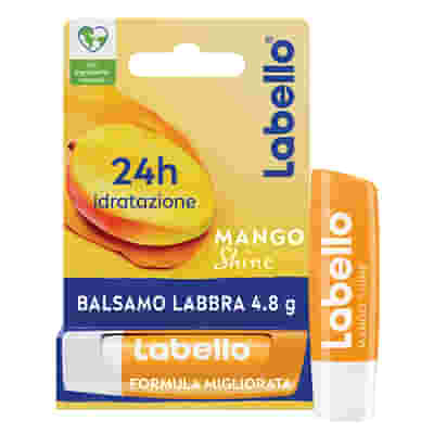 Labello Mango Shine Burrocacao 4.8 g, Balsamo labbra all'aroma di Mango con pigmenti scintillanti