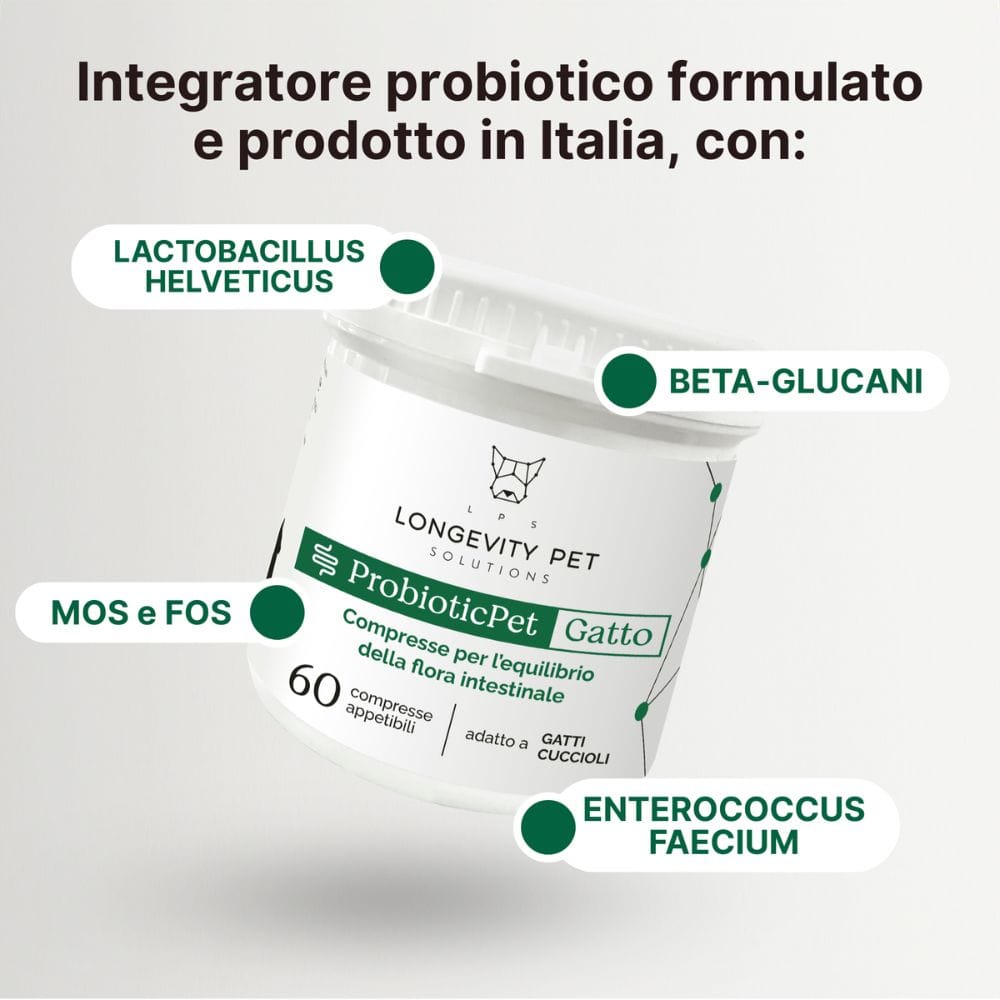 LONGEVITY PET PROBIOTICPET GATTO 60 COMPRESSE