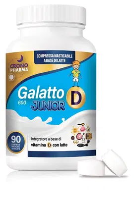 GALATTO D JUNIOR 90 COMPRESSE MASTICABILI DA 600 MG GALATTO D JUNIOR 90 COMPRESSE MASTICABILI DA 600 MG