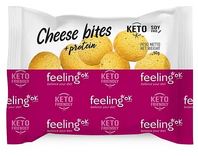 FEELING OK +PROTEIN CHEESE BITES 50 G FEELING OK +PROTEIN CHEESE BITES 50 G