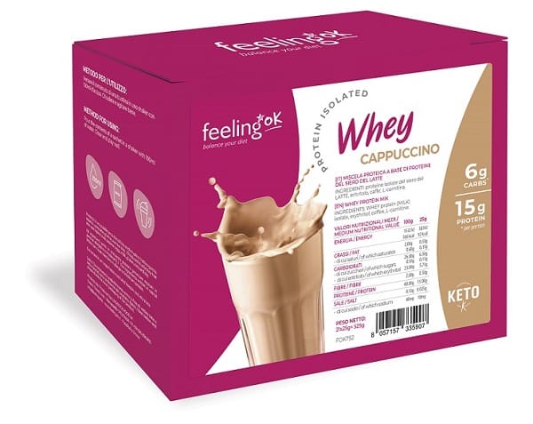 FEELING OK +PROTEIN WHEY CAPPUCCINO MISCELA PROTEICA 21 BUSTINE X 25 G