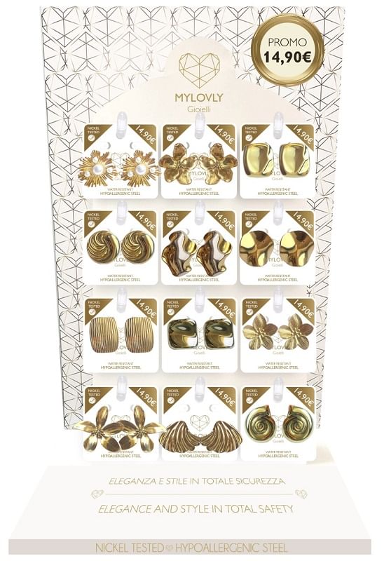 MYLOVLY GIOIELLI ORECCHINI PRIMULA PLISSE' ORO