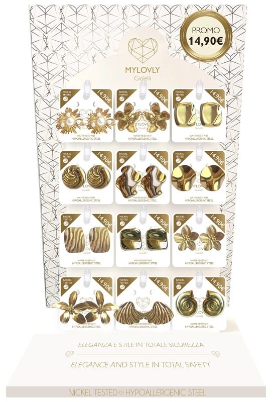 MYLOVLY GIOIELLI ORECCHINI ARCO PLISSE' ORO